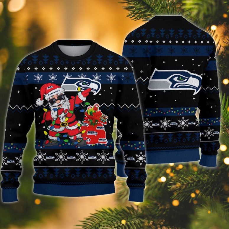 Seattle Seahawks Santa Claus Ugly Christmas Sweater