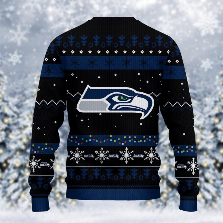 Seattle Seahawks Santa Claus Ugly Christmas Sweater