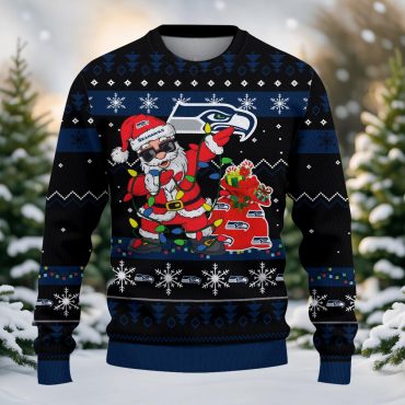 Seattle Seahawks Santa Claus Ugly Christmas Sweater