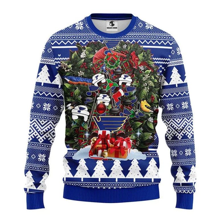 St. Louis Blues Big Tree Christmas Ugly Sweater