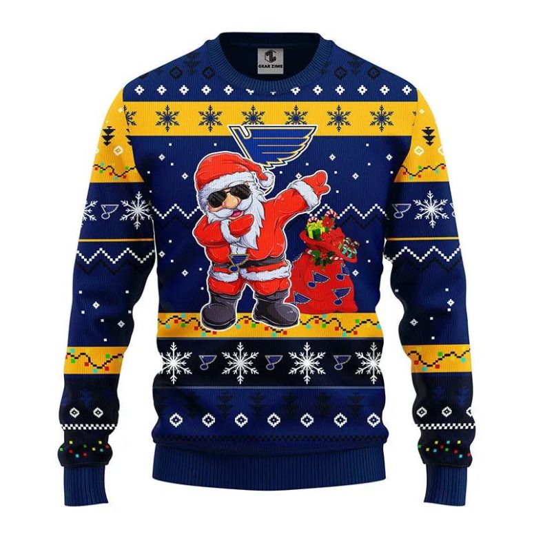 St. Louis Blues Dabbing Santa Claus Ugly Christmas Sweater