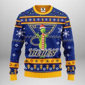 St Louis Blues Funny Grinch Ugly Christmas Sweater - TeeUgly