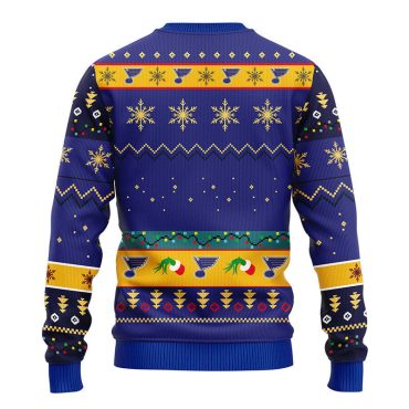 St. Louis Blues Grinch Hand Ugly Christmas Sweater