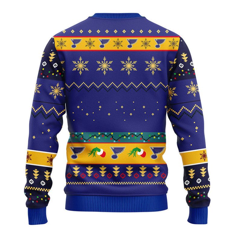 St. Louis Blues Grinch Hand Ugly Christmas Sweater