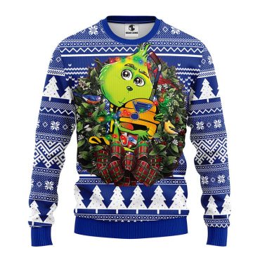 St. Louis Blues Grinch Hug Ugly Christmas Sweater