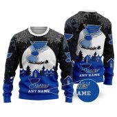 St. Louis Blues Personalized Name Ugly Christmas Sweater