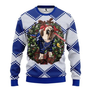 St. Louis Blues Pub Dog Ugly Christmas Sweater