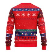 St Louis Cardinals 12 Grinch Xmas Day Ugly Christmas Sweater Back - TeeUgly