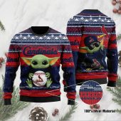 St Louis Cardinals Baby Yoda Baseball Holiday Ugly Christmas Sweater - TeeUgly