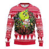 St Louis Cardinals Grinch Hug Ugly Christmas Sweater - TeeUgly
