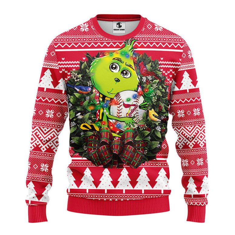 St. Louis Cardinals Grinch Hug Ugly Christmas Sweater