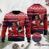 St Louis Cardinals Snoopy Baseball Holiday Ugly Christmas Sweater - TeeUgly