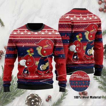 St. Louis Cardinals Snoopy Baseball Holiday Ugly Christmas Sweater
