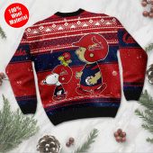 St Louis Cardinals Snoopy Baseball Holiday Ugly Christmas Sweater Back - TeeUgly