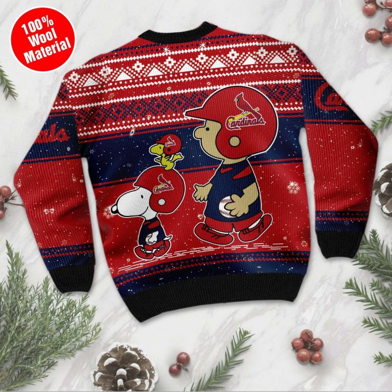 St. Louis Cardinals Snoopy Baseball Holiday Ugly Christmas Sweater