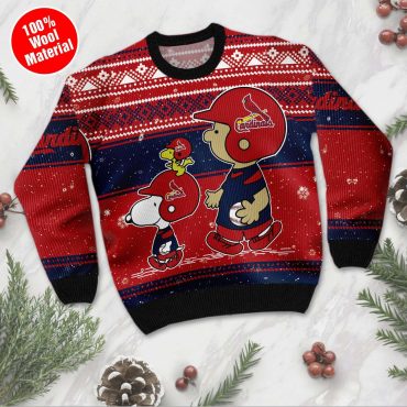 St. Louis Cardinals Snoopy Baseball Holiday Ugly Christmas Sweater