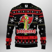 Tampa Bay Buccaneers Funny Grinch Ugly Christmas Sweater - TeeUgly