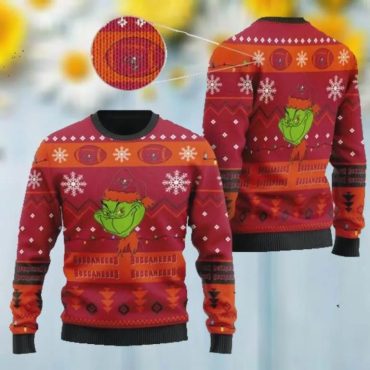 Tampa Bay Buccaneers Grinch Red Holiday Ugly Christmas Sweater