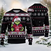 Tampa Bay Buccaneers Grinch Santa Football Ugly Christmas Sweater - TeeUgly