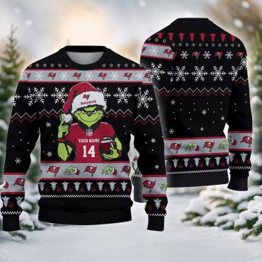 Tampa Bay Buccaneers Grinch Santa Football Ugly Christmas Sweater