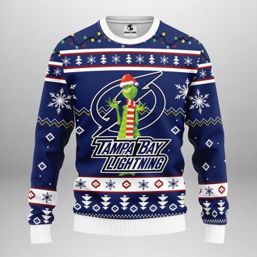 Tampa Bay Lightning Funny Grinch Ugly Christmas Sweater