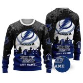 Tampa Bay Lightning Personalized Name Ugly Christmas Sweater