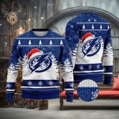 Tampa Bay Lightning Snowstorm Sparkle Ugly Christmas Sweater
