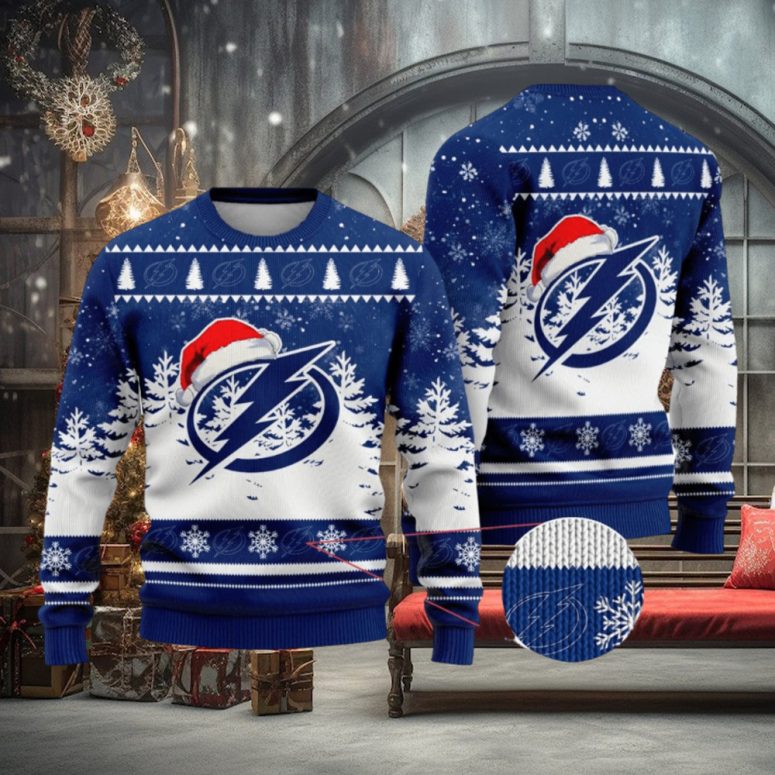 Tampa Bay Lightning Snowstorm Sparkle Ugly Christmas Sweater