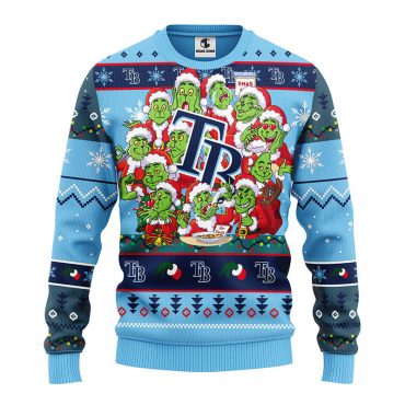 Tampa Bay Rays 12 Grinch Xmas Day Ugly Christmas Sweater