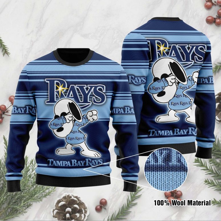 Tampa Bay Rays Snoopy Holiday Fun Ugly Christmas Sweater