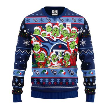 Tennessee Titans 12 Grinch Xmas Day Ugly Christmas Sweater