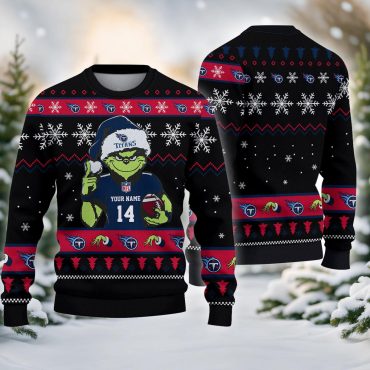 Tennessee Titans Grinch Football Snowfall Ugly Christmas Sweater
