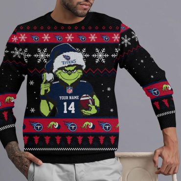 Tennessee Titans Grinch Football Snowfall Ugly Christmas Sweater