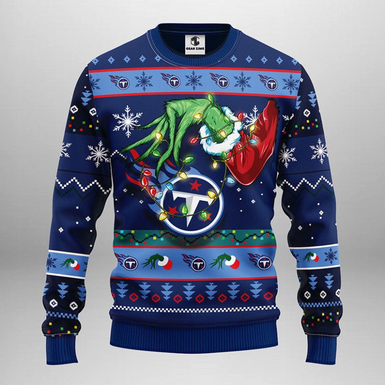 Tennessee Titans Grinch Hand Ugly Christmas Sweater