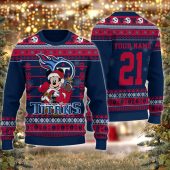 Tennessee Titans Mickey Mouse Santa Ugly Christmas Sweater - TeeUgly