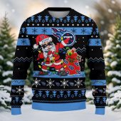 Tennessee Titans Santa Claus Ugly Christmas Sweater Front - TeeUgly