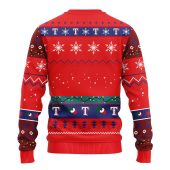 Texas Rangers 12 Grinch Xmas Day Ugly Christmas Sweater Back - TeeUgly