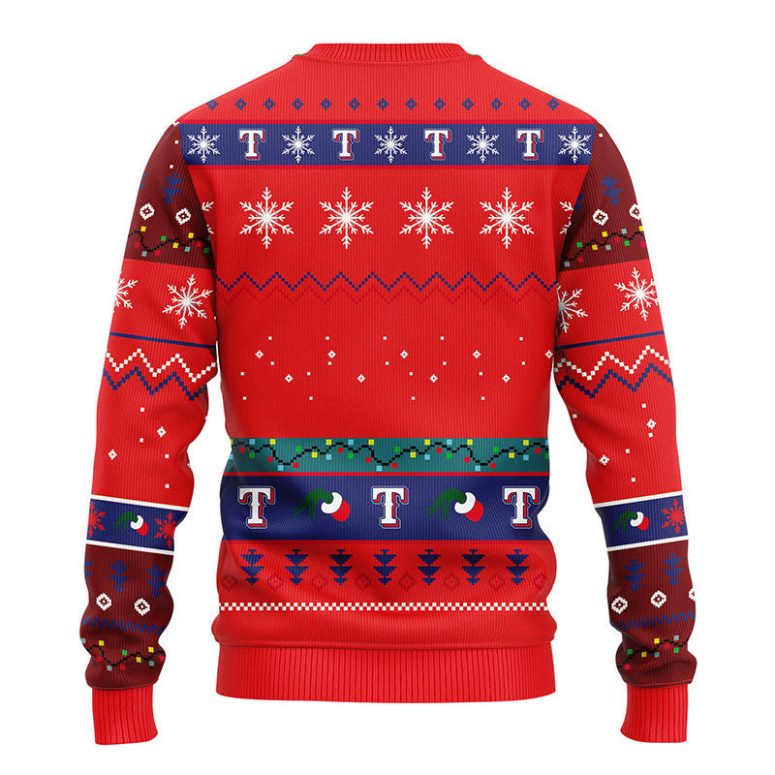 Texas Rangers 12 Grinch Xmas Day Ugly Christmas Sweater