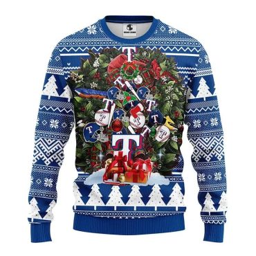 Texas Rangers Christmas Tree Extravaganza Ugly Christmas Sweater