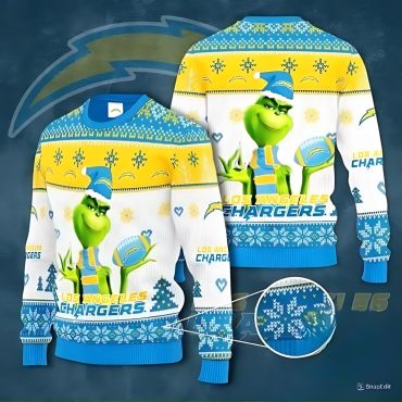 The Grinch Los Angeles Chargers Ugly Christmas Sweater