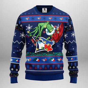 Toronto Blue Jays Grinch Hand Ugly Christmas Sweater
