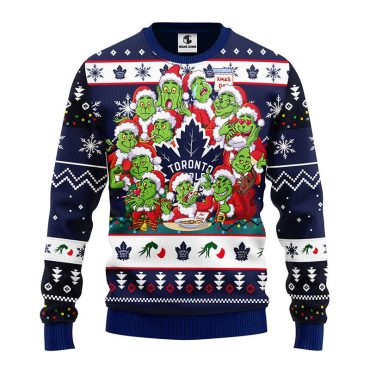 Toronto Maple Leafs 12 Grinch Xmas Day Ugly Christmas Sweater