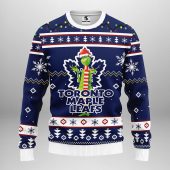 Toronto Maple Leafs Funny Grinch Ugly Christmas Sweater - TeeUgly