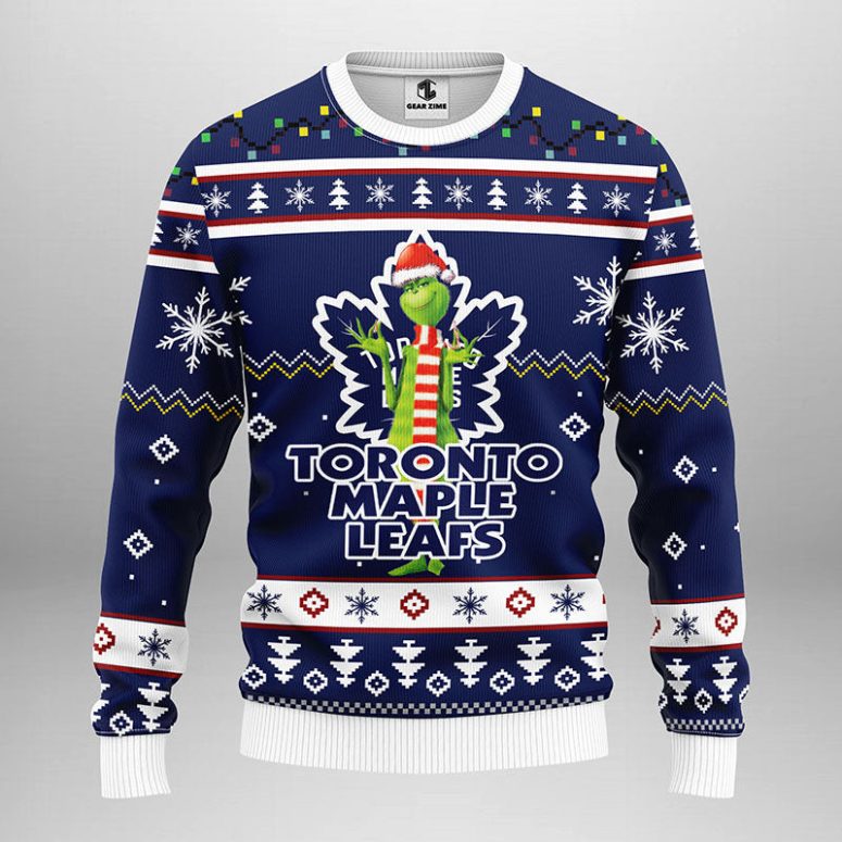 Toronto Maple Leafs Funny Grinch Ugly Christmas Sweater