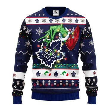 Toronto Maple Leafs Grinch Hand Ugly Christmas Sweater