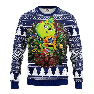 Toronto Maple Leafs Grinch Hug Ugly Christmas Sweater