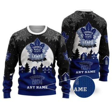 Toronto Maple Leafs Personalized Name Ugly Christmas Sweater