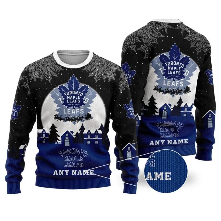 Toronto Maple Leafs Personalized Name Ugly Christmas Sweater