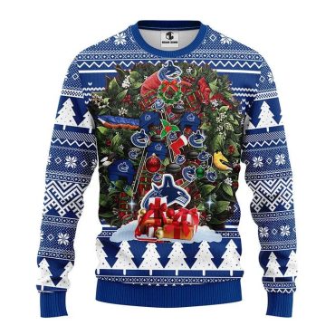 Vancouver Canucks Big Tree Christmas Ugly Sweater