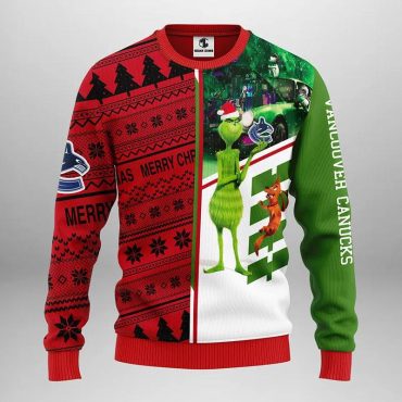 Vancouver Canucks Grinch & Scooby–Doo Ugly Christmas Sweater